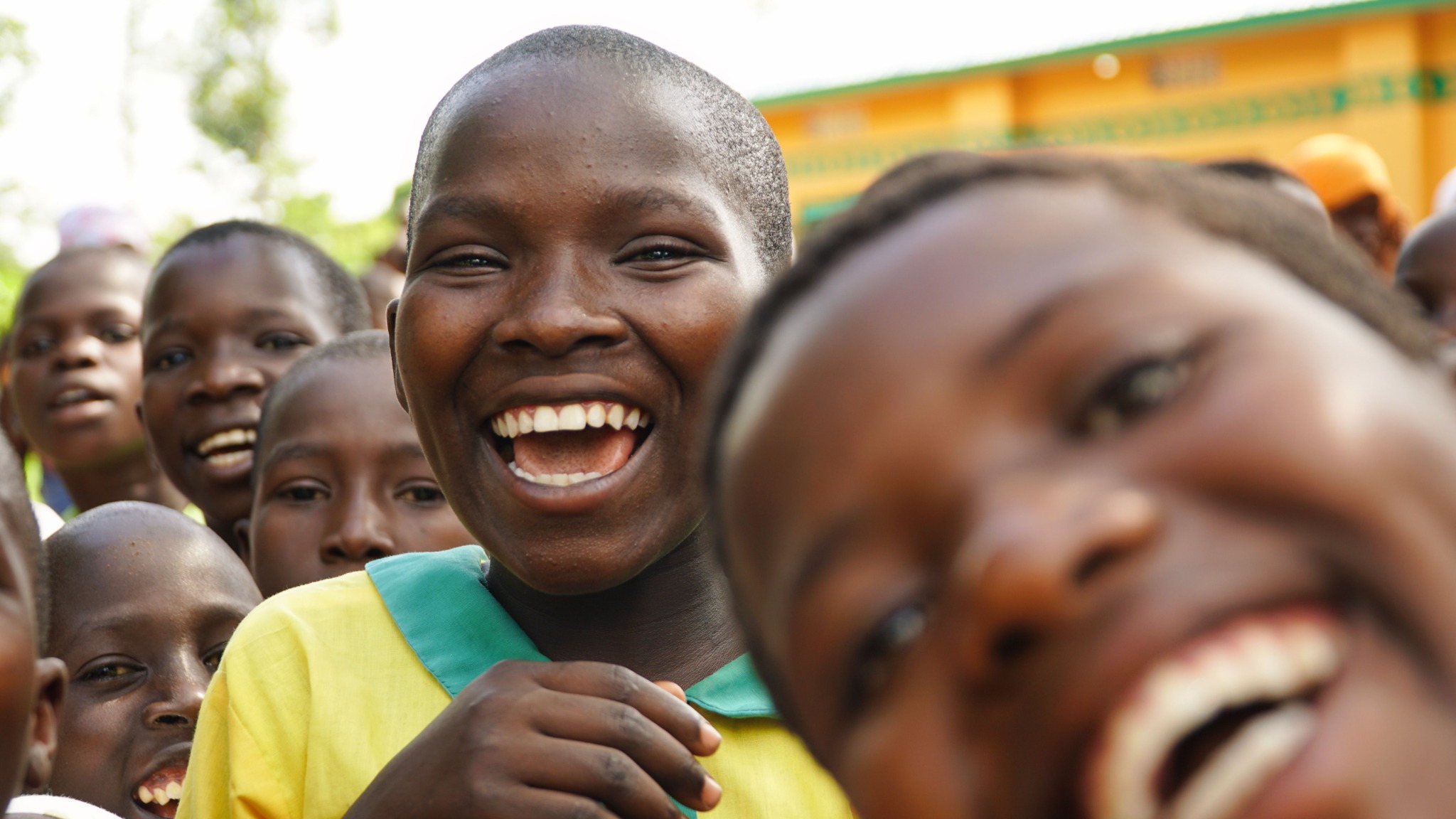 Children smiling together at school